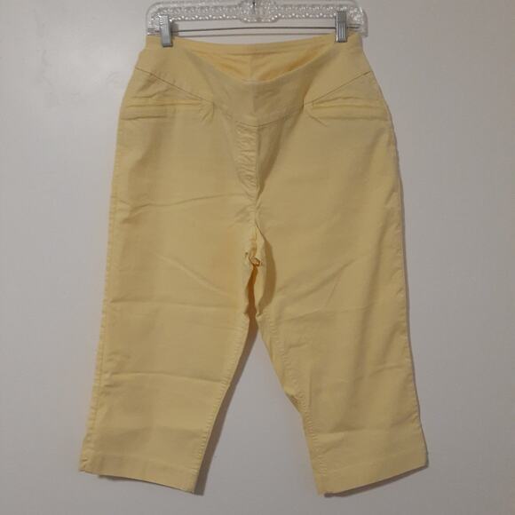 Westbound Women's Yellow Petite Pants 14P Rayon Nylon Spandex Stretch - Picture 1 of 5